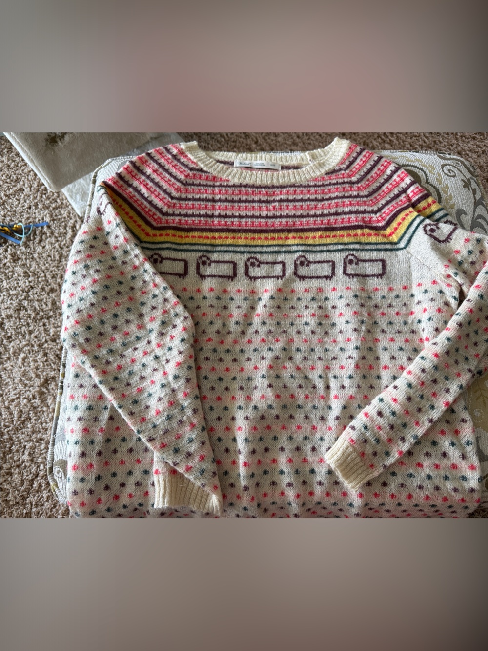 Vintage woolrich fair isle sweater sheep xl